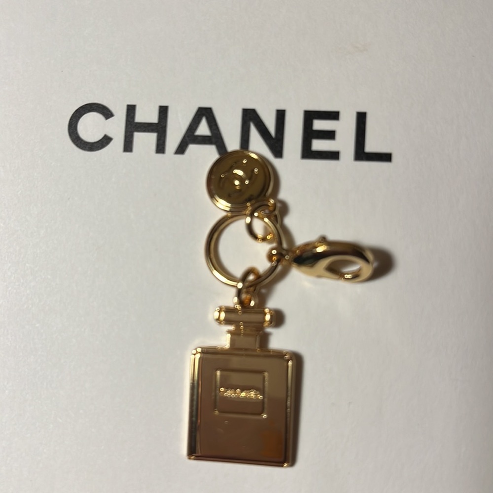 New CHANEL Double Charm with CC and Chanel Perfume Bottle & lobster clasp